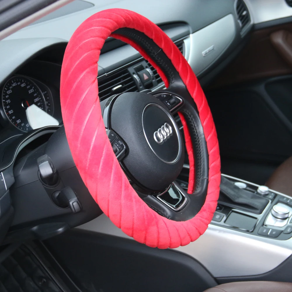38 см-40 см чехлы на руль traight узор оплетка автомобиля зимний теплый универсальный
