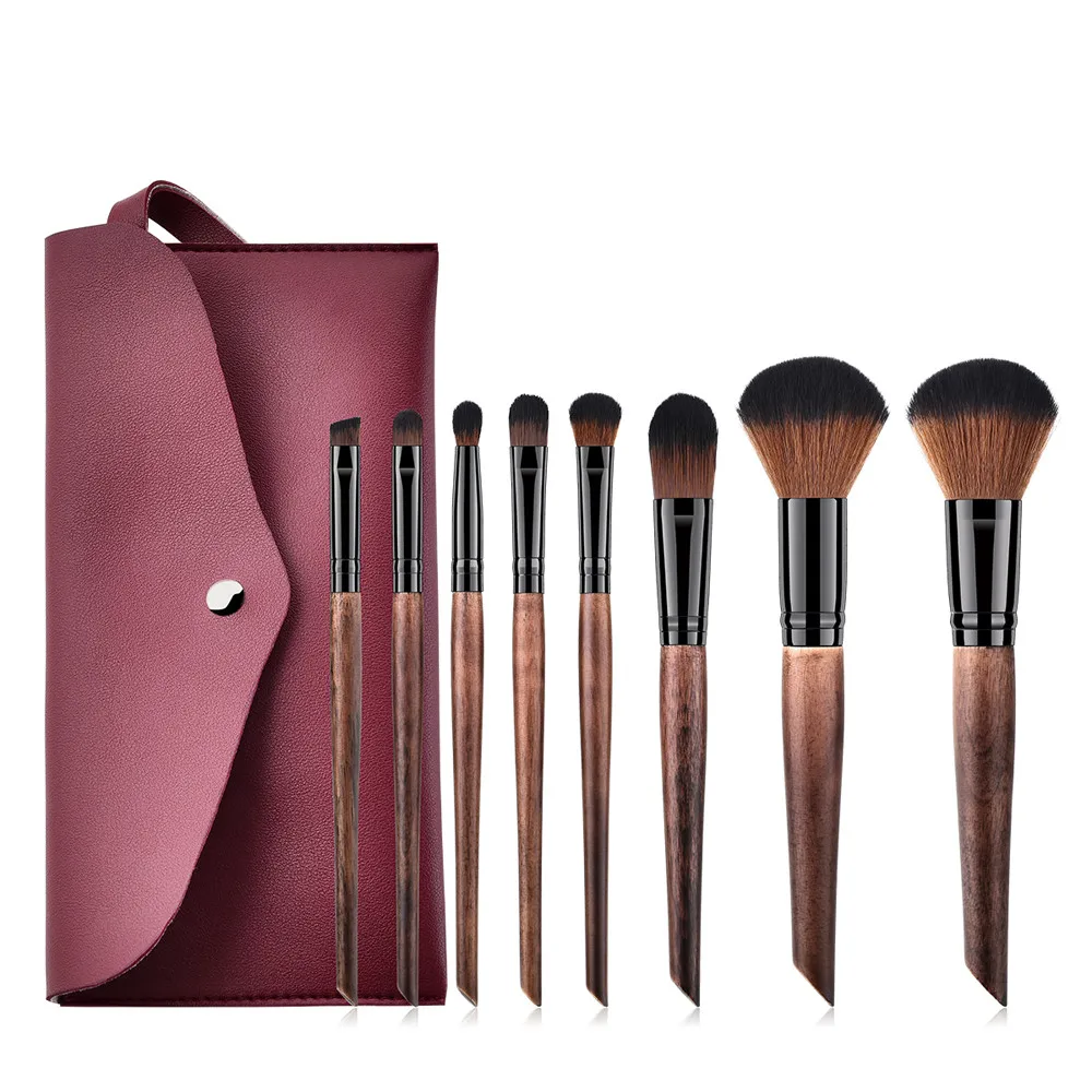 OutTop Makeup Brushes 8PCS Brown Face Eye Shadow Eyeliner Foundation Powder Cosmetic Brush Set Wood Natural June19 | Красота и