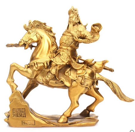 SCY 326 + медная статуя лошади Wu Guan Yu орнаменты Богатство счастливый будда Гуань эрье