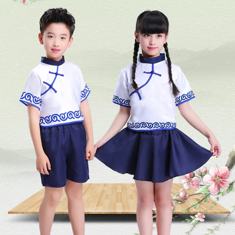 Костюм для танца в стиле Xiao мальчиков и девочек|Танцевальный костюм китайских