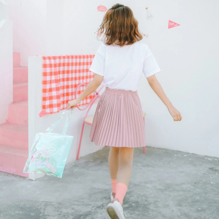 Футболка S 2018 корейские летние BTS Harajuku рубашка женщины смешные Мода милый розовый