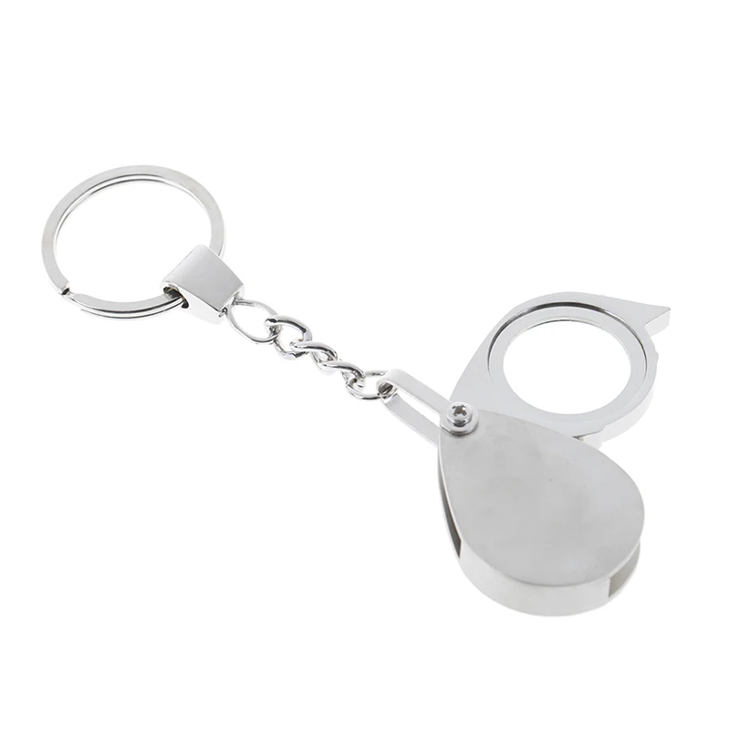 

1Pc Magnifying Glass Lens With Keychain Loupe Folding Pocket 10X 15X Magnifier Loupe
