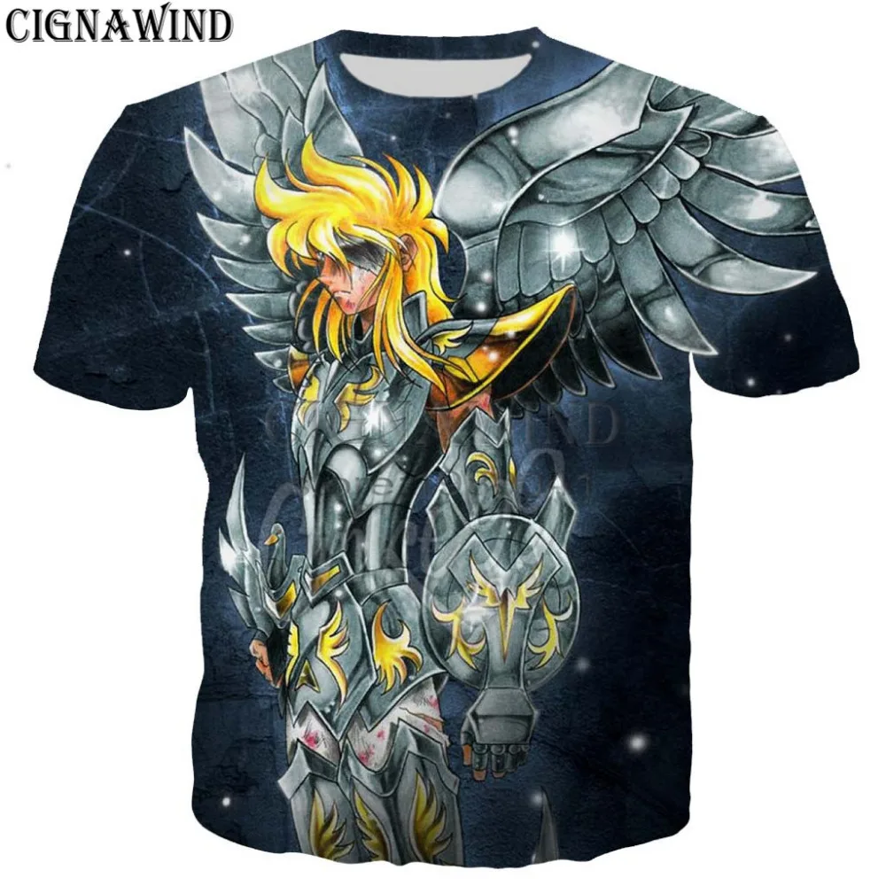 Модная 3D Футболка мужская Saint Seiya Забавные футболки летние топы футболка с