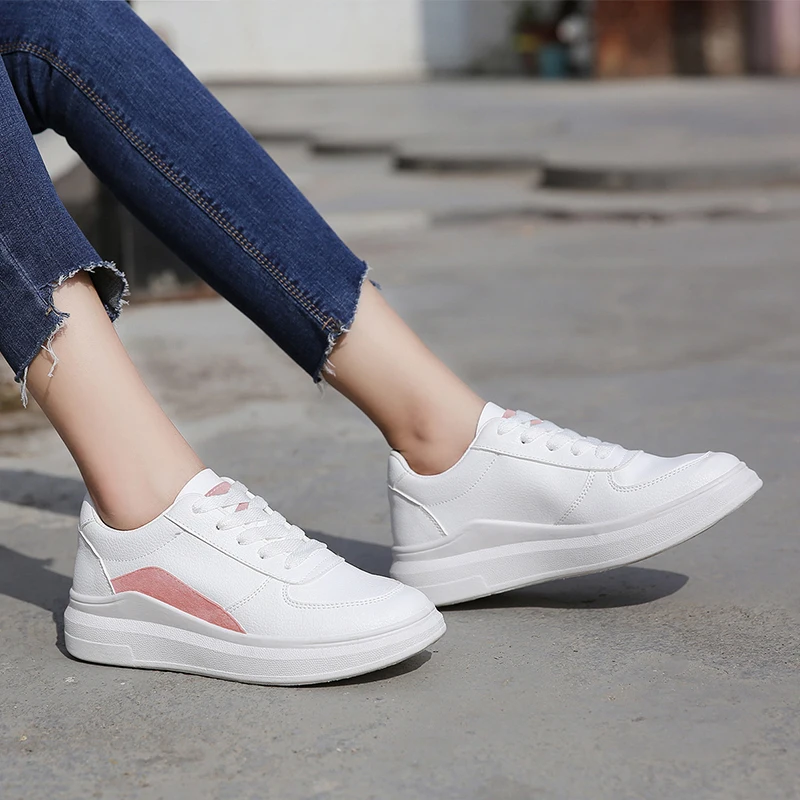 Женские кроссовки белые на платформе Tenis Feminino trampki повседневные 2019|Женские и кеды|