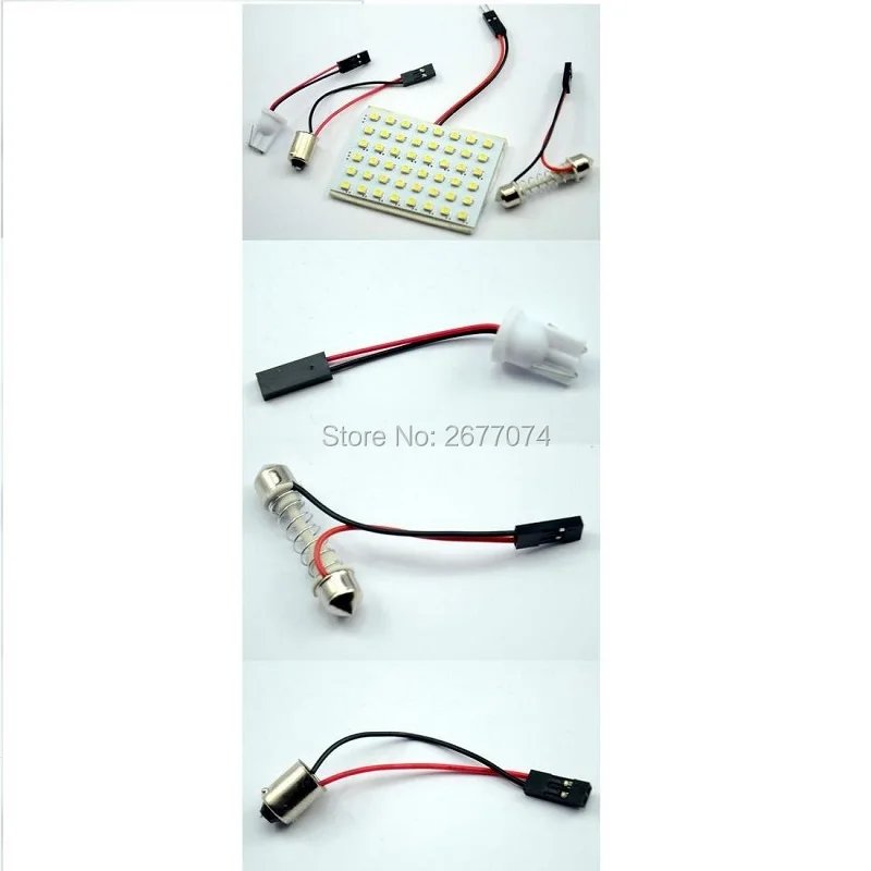 6W DC12 купольный панельный светильник 48smd 3528 с 3 адаптерами Festoon Ba9s внутренняя крыша