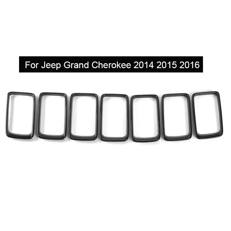 2014-2016 Black Ring SHINEKA гоночные грили для Jeep Grand Cherokee-+ вставка сетчатая вентиляционная рамка кольцо выход внешний стиль для Grand Cherokee - Цвет: 2014-2016 Black Ring