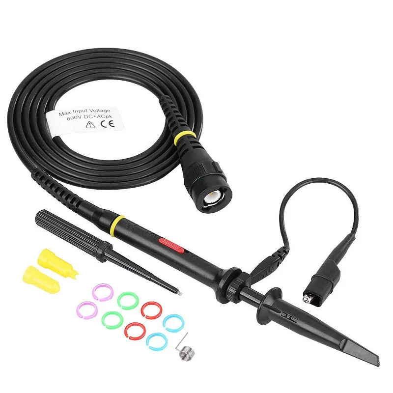 

P7100 100MHz Oscilloscope Scope Test Probe 3.5NS BNC Clip Cable Leads Kit