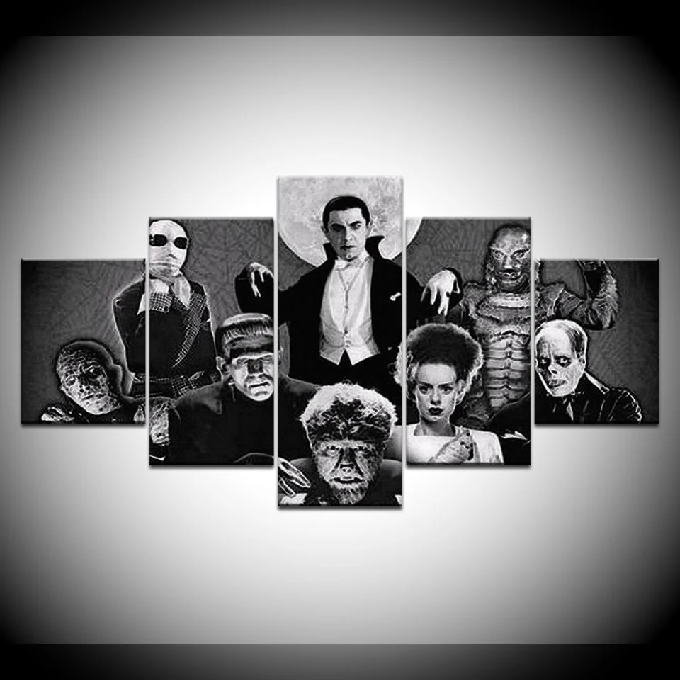 Modern Painting Horror Character Movice The Mummy On Canvas Wall Art Frame Home Decor HD Printed 5 Pcs Modular Pictures Posters | Дом и сад