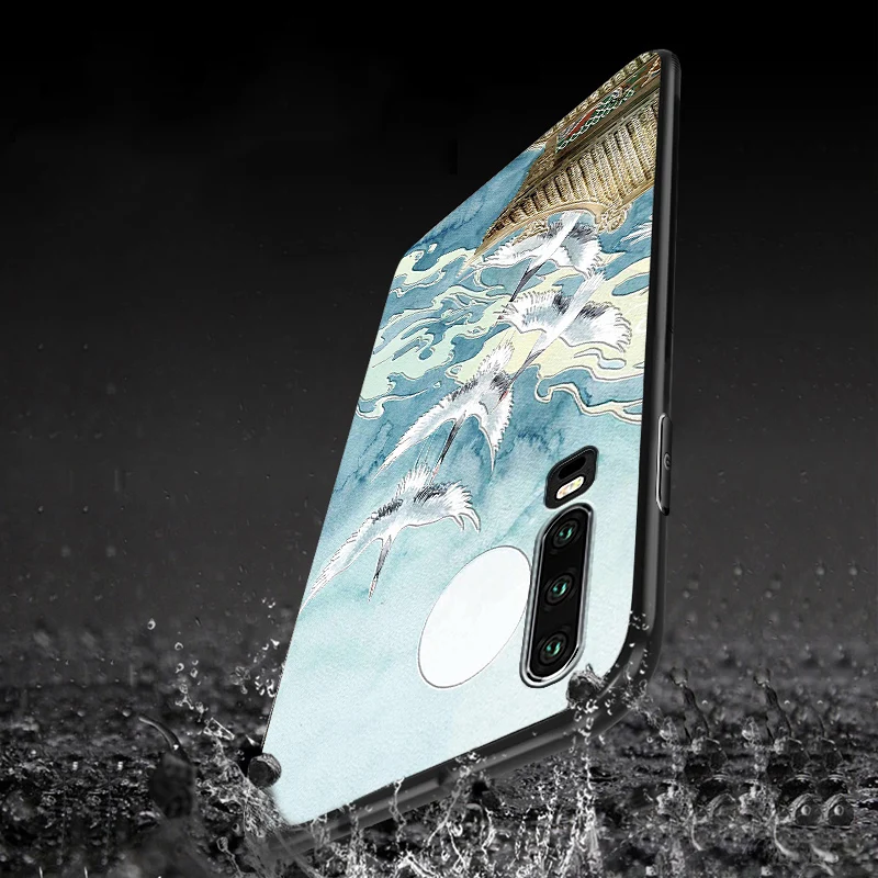Рельефный Винтажный чехол в японском и Восточно-азиатском стиле для Huawei P30 PRO