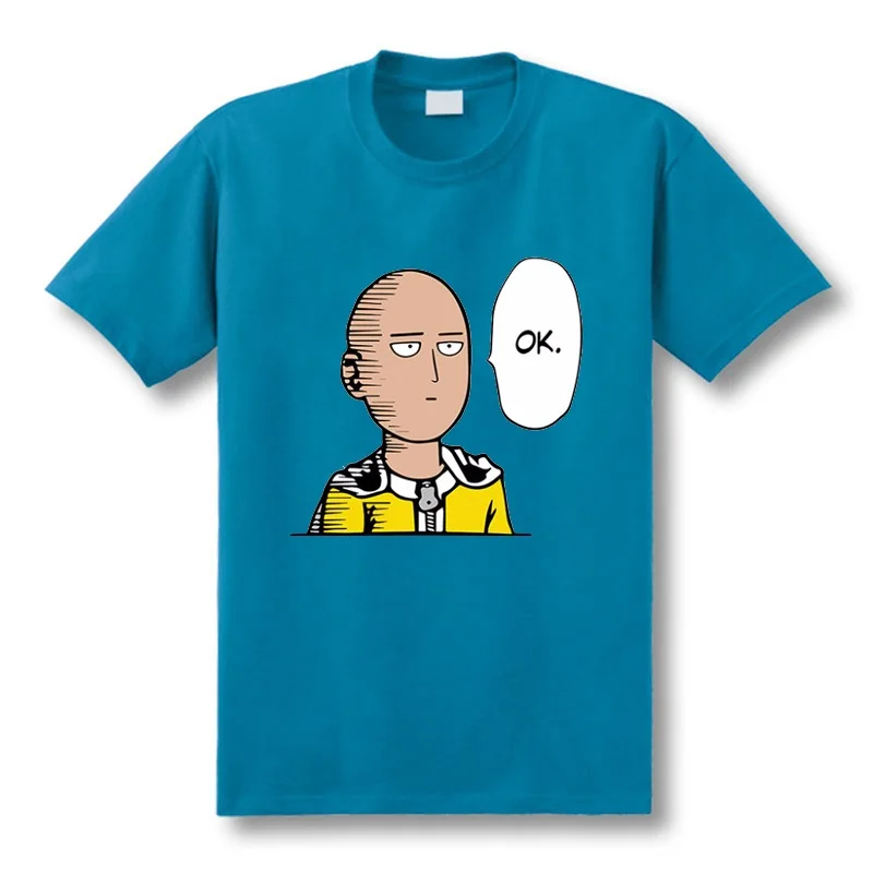 

2020 New Mens T Shirts Anime One Punch Man OK Printed Combed Cotton Casual Tee Short Sleeve Quality Customized Size XS-XXL