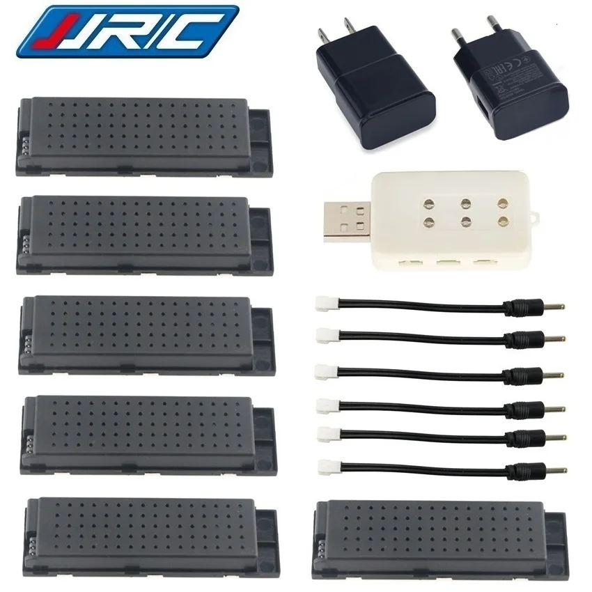 JJRC H47 H47wh E56 Батарея 3 7 V 500mAh литий-полимерный + 6 USB Зарядное устройство запасные