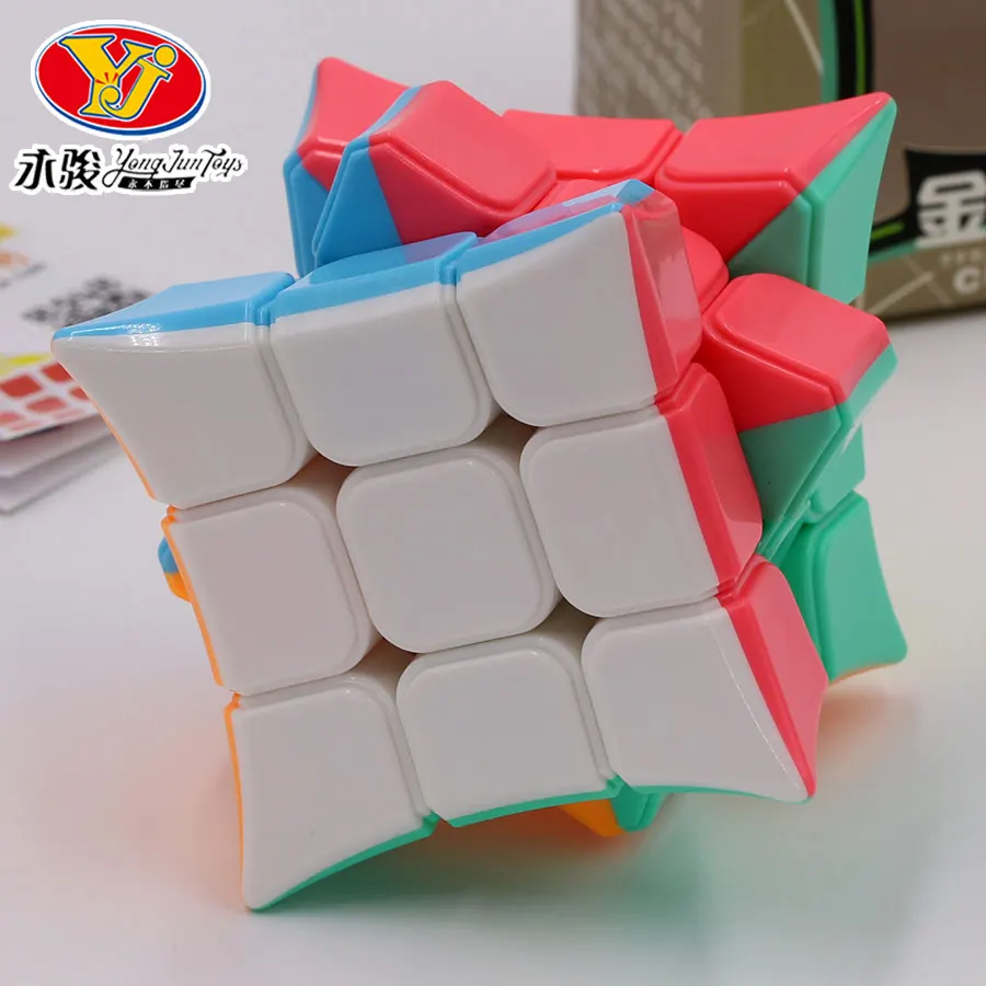 Пазл магический куб Yongjun вогнутый JinJiao 3x3x3*3 333 3 слоя без наклеек профессиональные