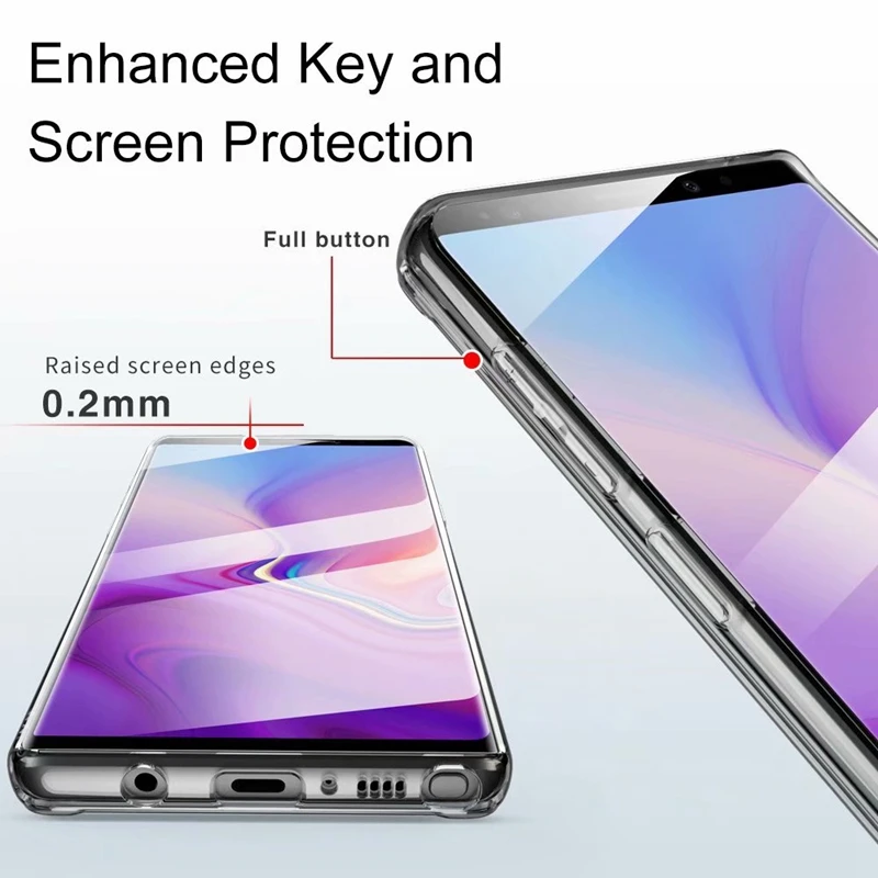 Note9 прозрачный Стекло чехол для samsung Galaxy Note 8 S8 S9 Plus Мягкий полиуретановый край