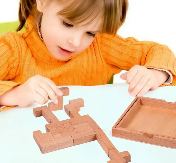 Сложная IQ деревянная головоломка Tangram логика ум головоломка Обучающие головоломки игра для взрослых детей