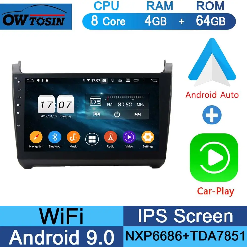 64G CarPlay Android 10," ips 8Core Android 9,0 4G ram+ 64G rom автомобильный проигрыватель с радио и GPS для Volkswagen VW Polo 2012 2013 DSP CarPlay - Цвет: 64G CarPlay Android