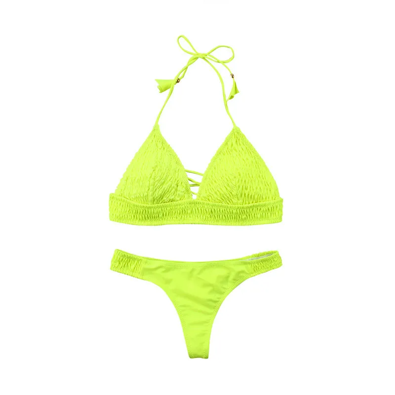 Сексуальный женский бандажный комплект бикини с чашками пуш ап бразильский