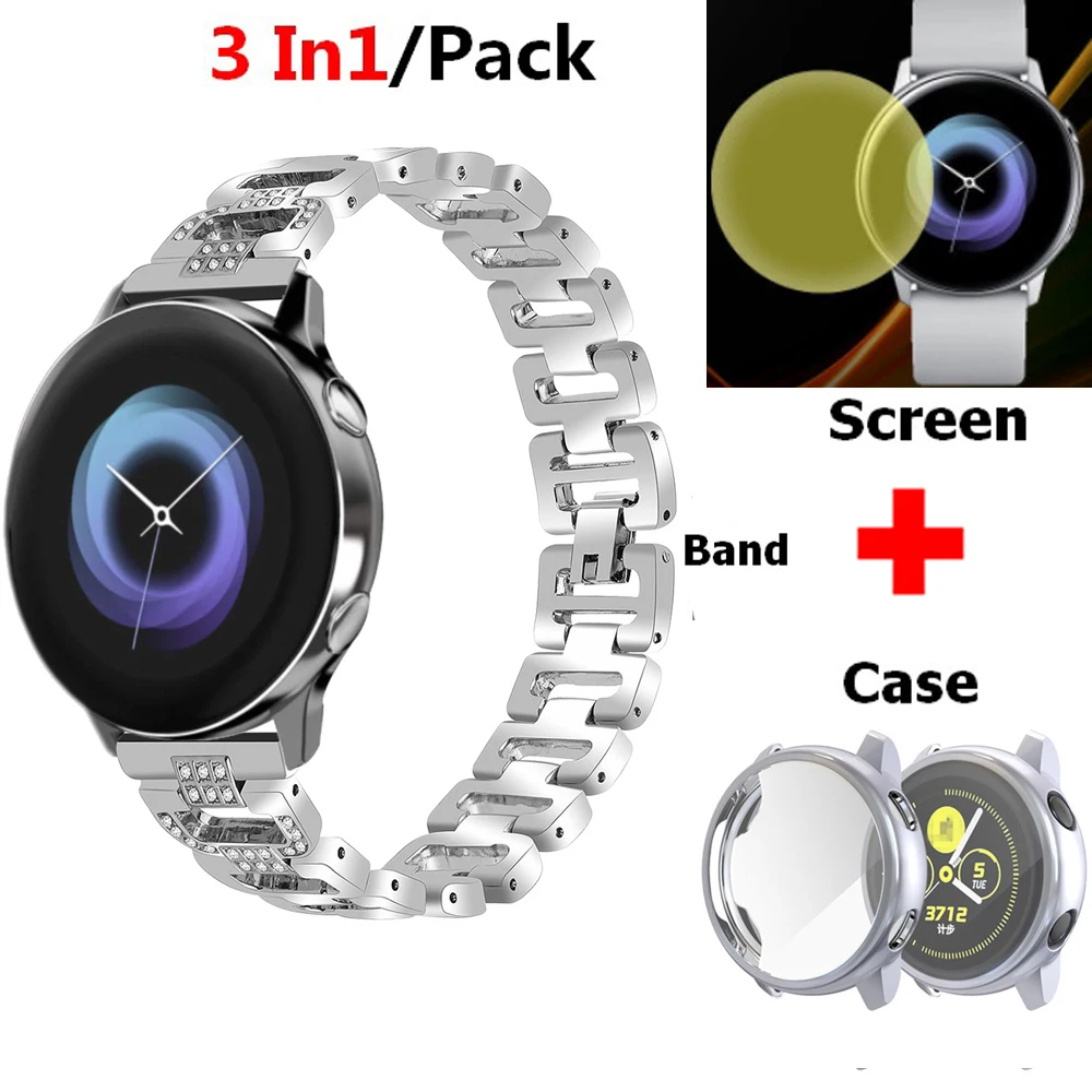 Ремешок для наручных часов 3 шт./лот Samsung Galaxy Watch Active защитный чехол из нержавеющей