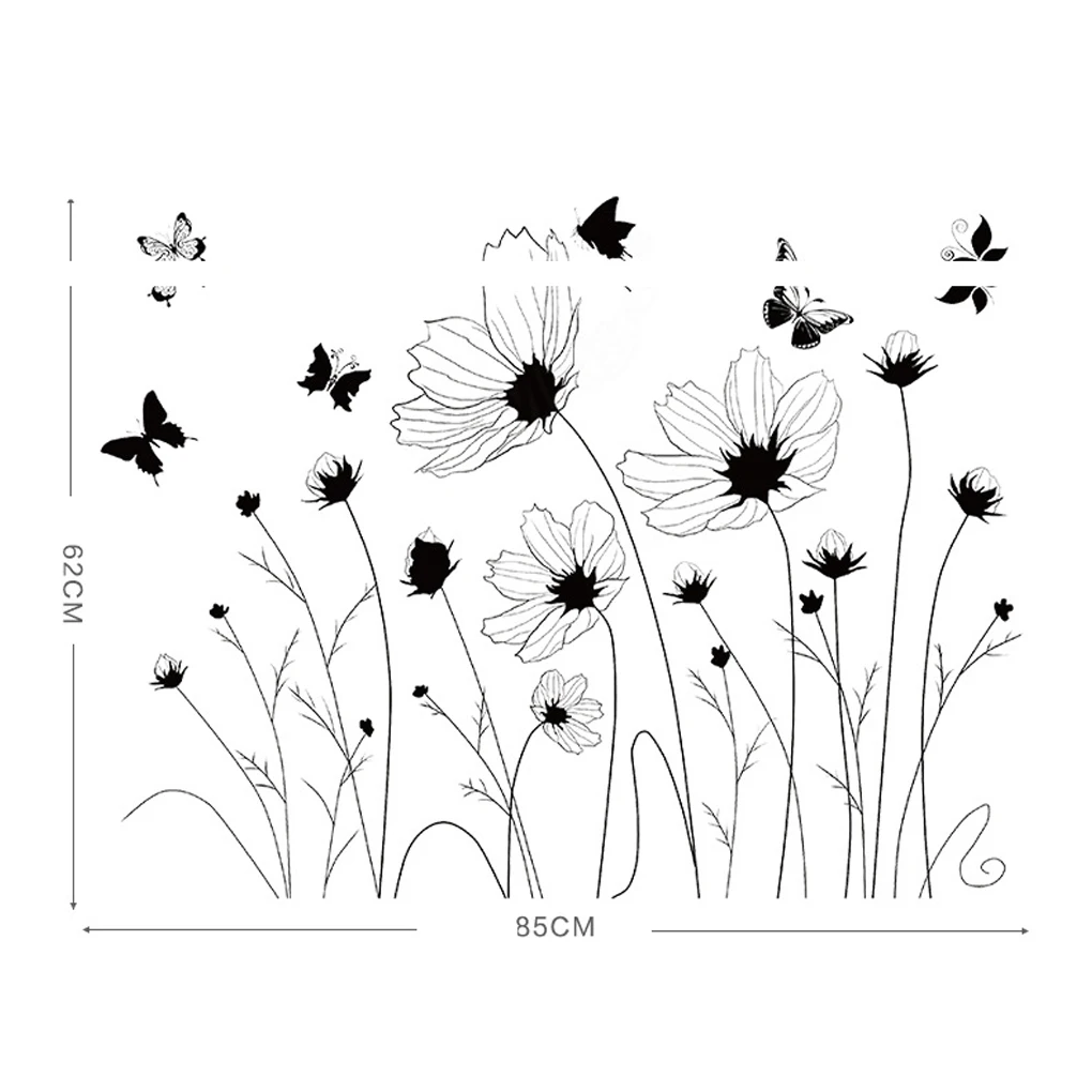 Наклейки на стены бабочки цветы дракона насекомые цветочные ПВХ