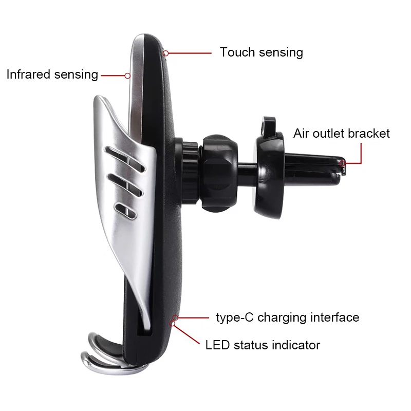 Автомобильный держатель для телефона 10 Вт с автоматическим зажимом беспроводное