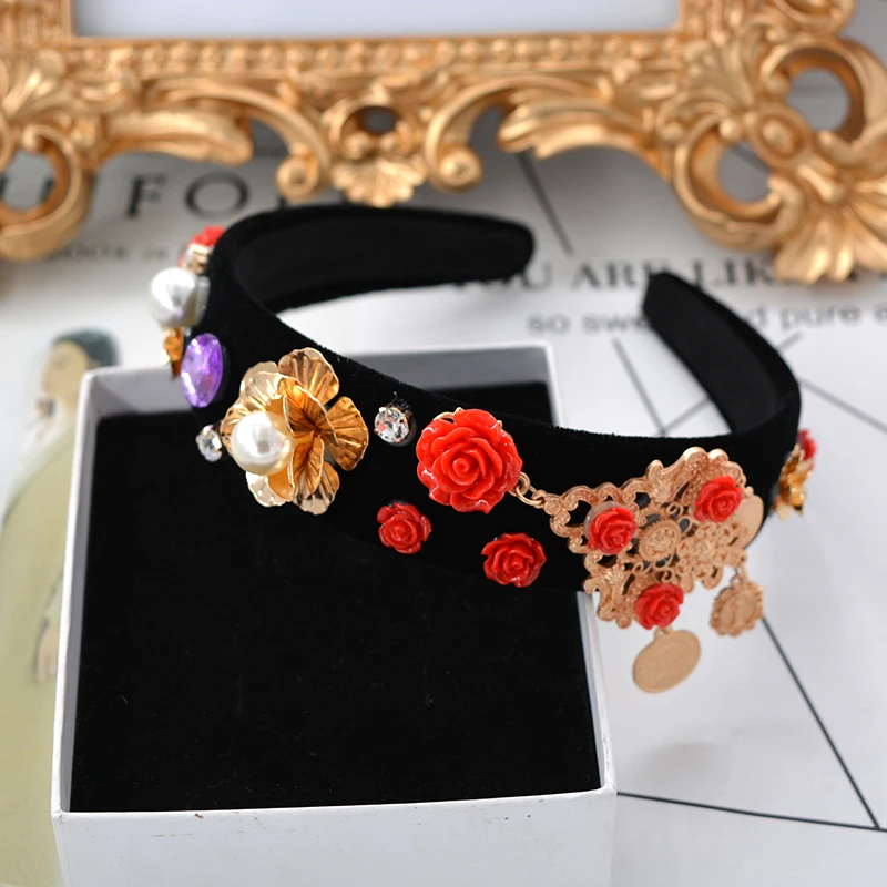 Модная большая брендовая Роскошная заколка для волос в стиле барокко с широким