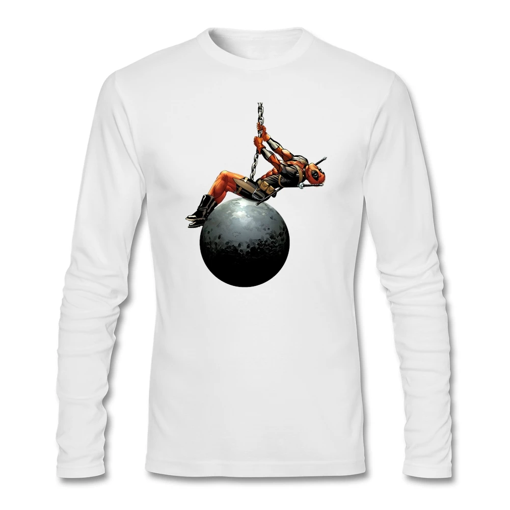 Мужская футболка с длинным рукавом из натурального хлопка|deadpool t|deadpool t shirt mendeadpool |