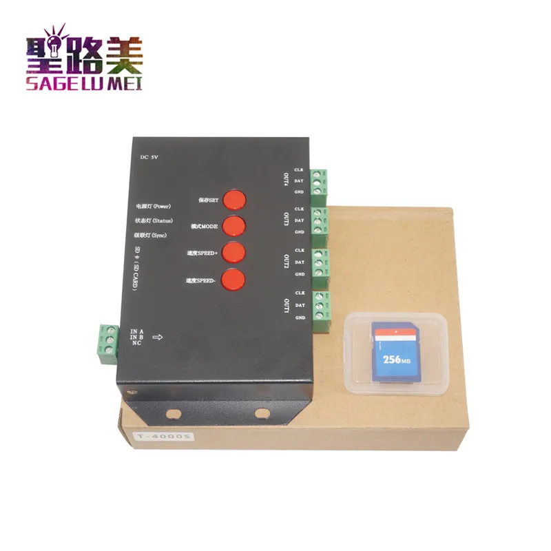 Быстрая доставка экспресс T4000S полный Цвет светодиодный RGB пикселей контроллер SD