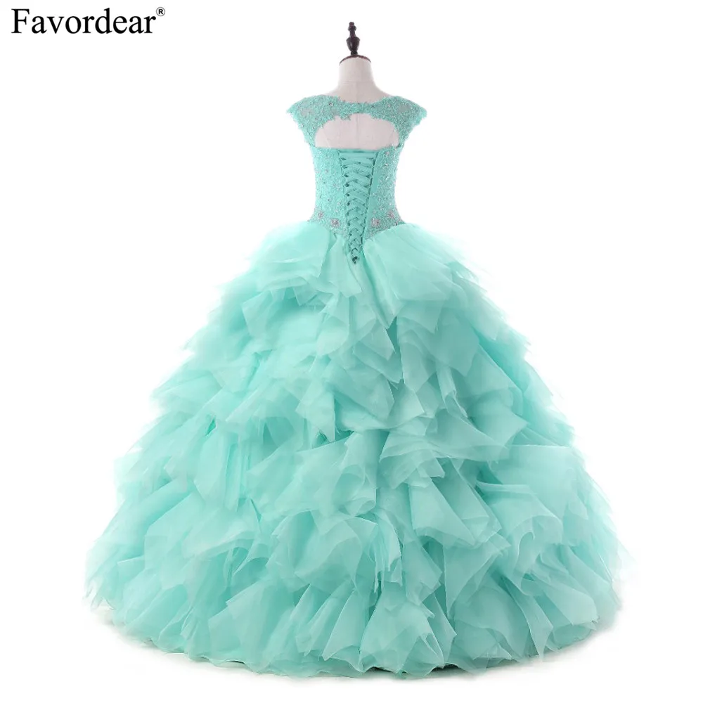 Favordear/бальное платье принцессы с рукавами крылышками праздничное Vestido De 15 Anos lace