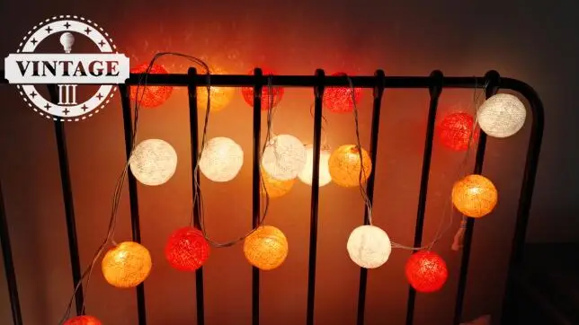 Vintageii Hallowmas гирлянда ватный шар light20bacles/набор 3 м оранжевый тон закат праздник