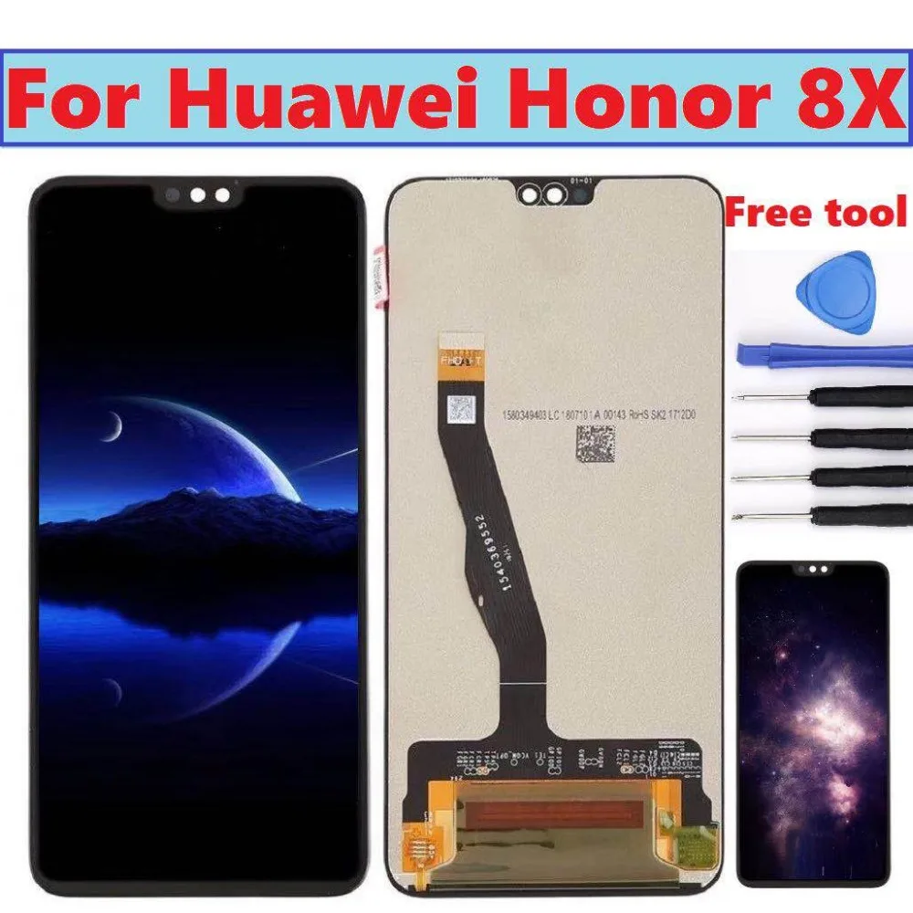 100% протестированный оригинальный черный для huawei Honor 8X ЖК дисплей с сенсорным