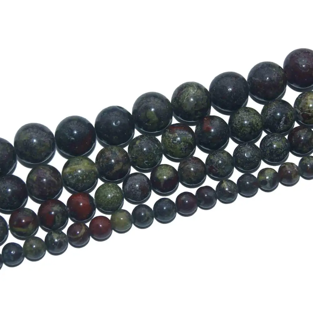 Dragons Blood Stone Агаты бирюзой Натуральный Камень Бисер Амазонит Круглые бусины для самостоятельного изготовления ювелирных изделий Цепочки и ожерелья браслета 4/6/8/10/12 мм - Цвет: Dragons Blood Stone