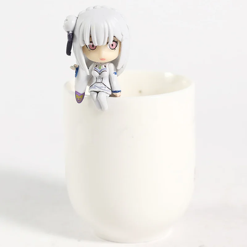 

5pcs Re: Life in a Different World From Zero Emilia Rem Ram Keychain Pendant PVC Collection Model Action Figure boy girl Toys