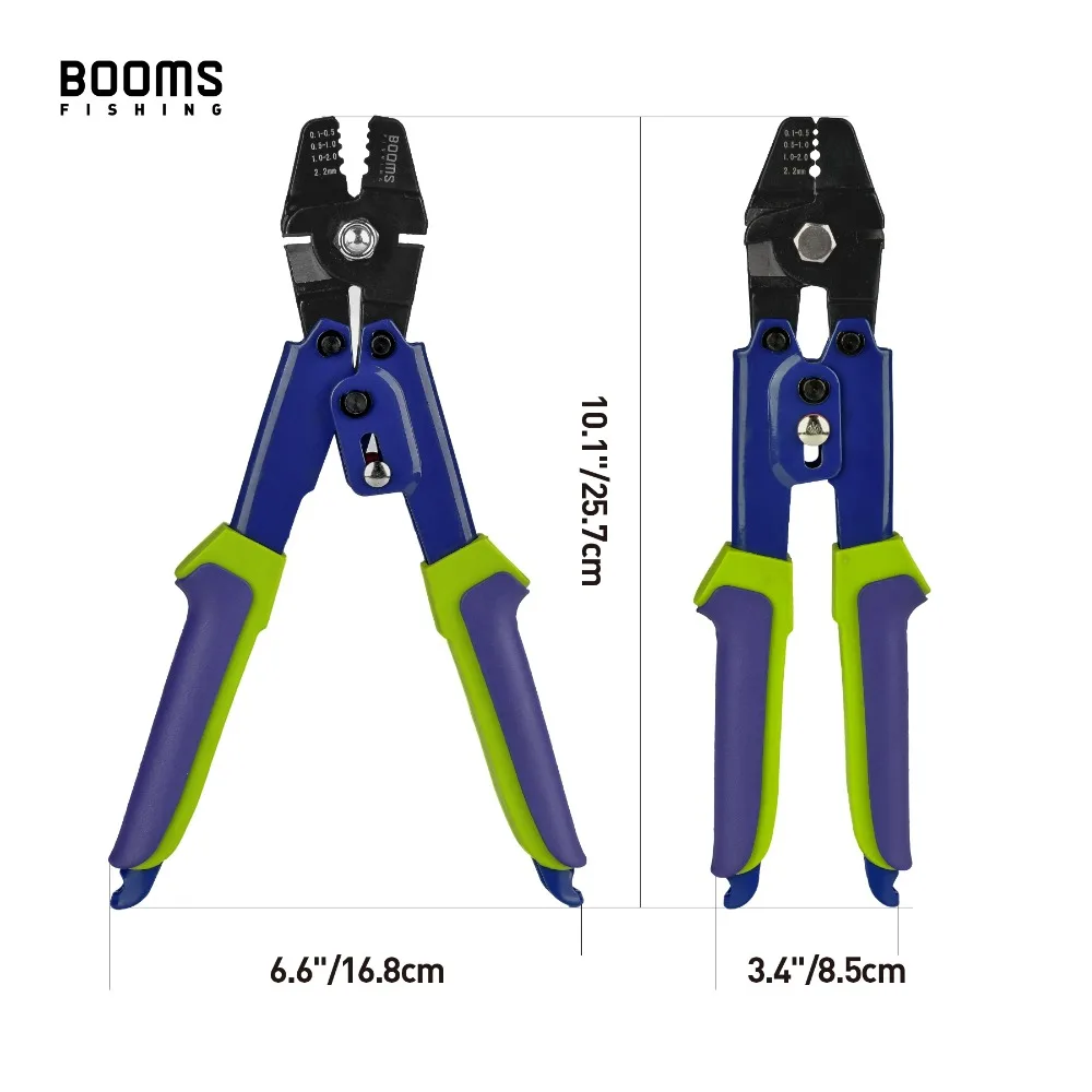 Обжимные плоскогубцы для рыбалки Booms, подходящие для 0,1-2,2 мм втулки с бокорезами для вырезания лески