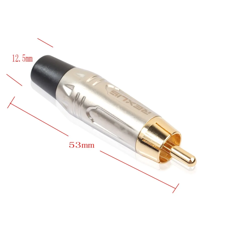 REXLIS Лот позолоченный RCA DIY сварочный разъем штекер аудио разъем с резиновым кабелем протектор 2 шт./5 шт./10 шт
