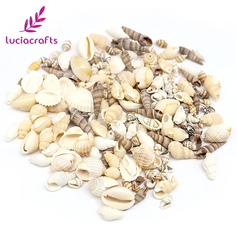 Lucia crafts 50 г(около 80 шт) мульти размер натуральный Пляж мода ракушки свободные бусины DIY ручной работы украшения E1012