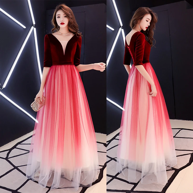 Вечернее платье vestido de festa, тюлевые А-образные вечерние платья, сексуальные длинные платья