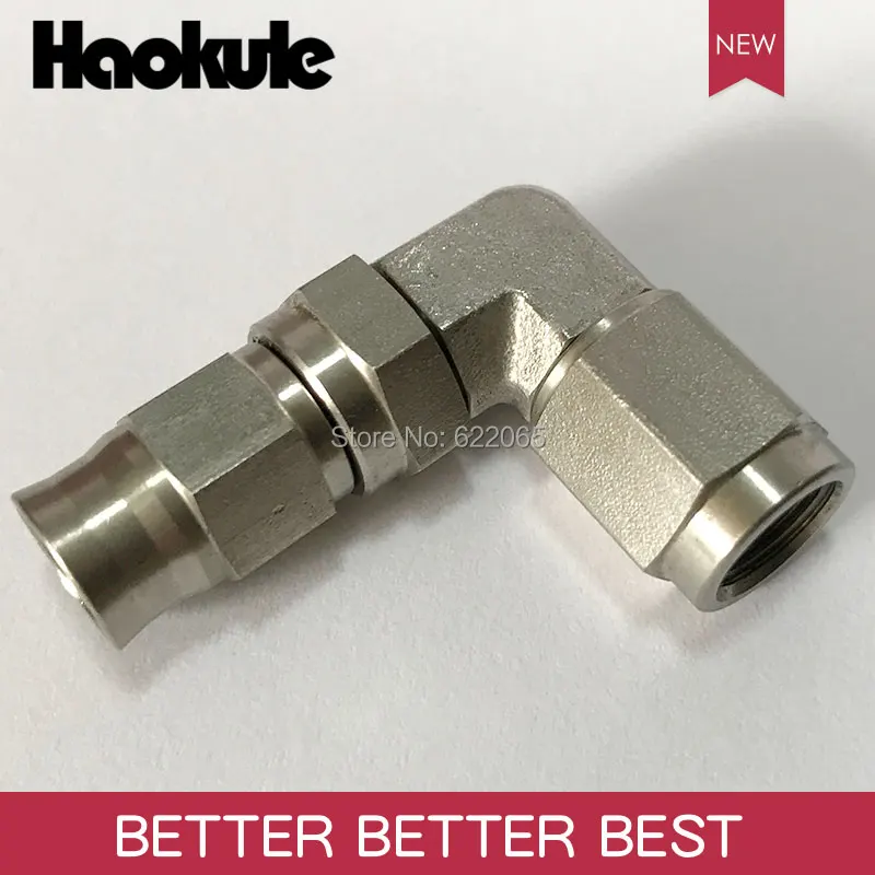 Haokule Нержавеющая сталь 90 градусов AN3/3AN 3/8-24UNF нить конец шланга AN3 Тефлон PTFE конец шланга установки тормоз системы фитинги