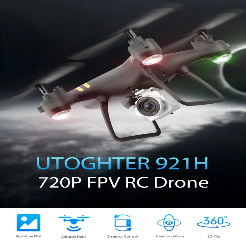 RC Drone with Camera Utoghter 921H Helicopter Quadcopter 2.4G 6-Axis Drones With HD | Игрушки и хобби