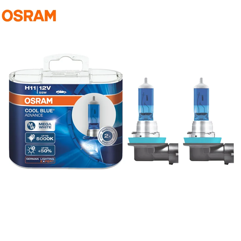 OSRAM H11 5000 К 12 В 55 Вт 62211CBA холодный синий Advance галогенные лампы ксеноновые МЕГА Белая