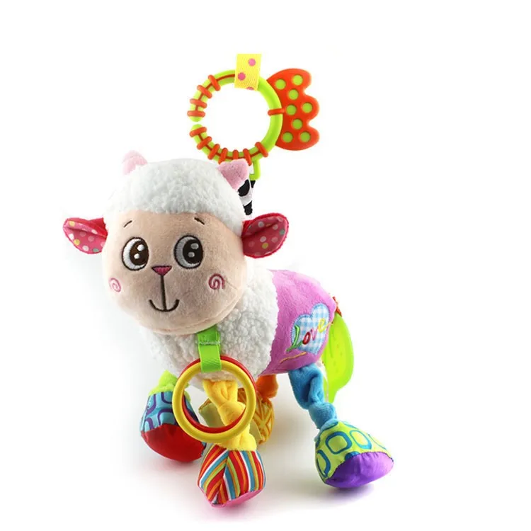 Happy monkey животных мягкие погремушки Подвесные Игрушки для малышей лошадь кровать