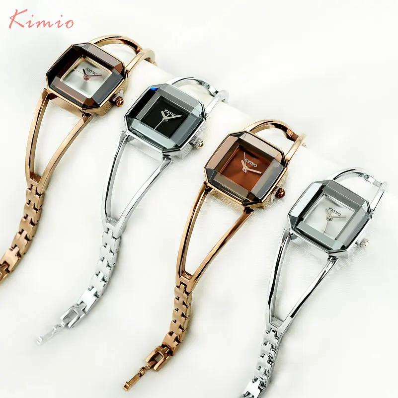 Модные женские кварцевые часы KIMIO бренд раскошный ремешок для часов 2017 подарок