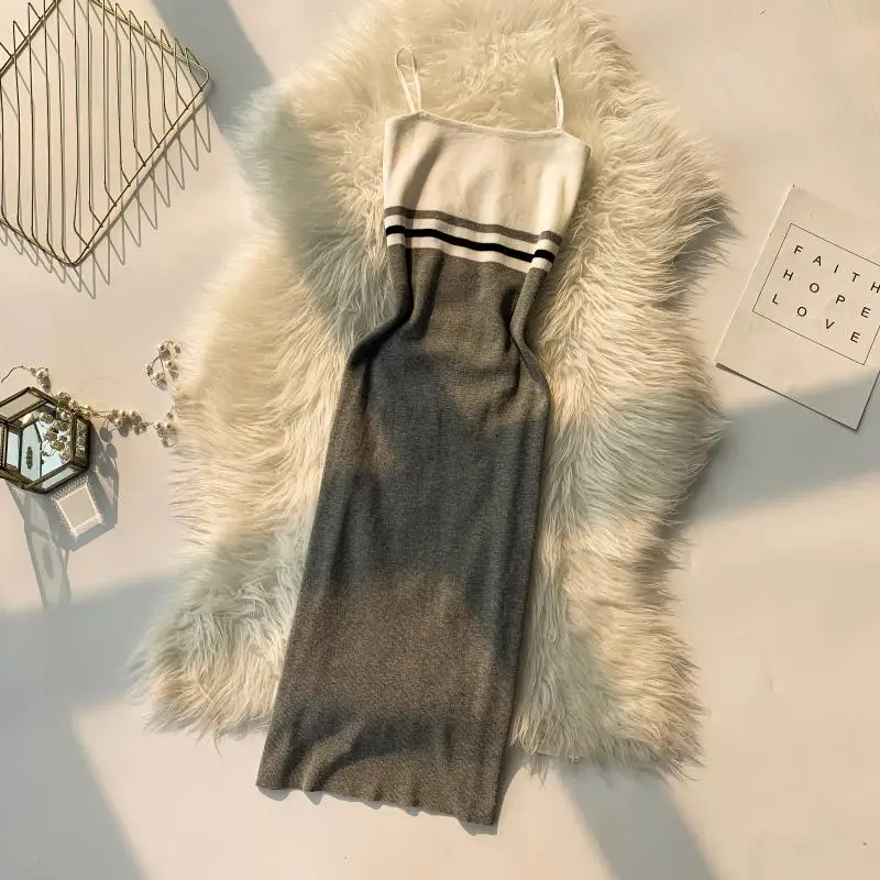 Женское Спортивное трикотажное платье ALPHALMODA облегающий Повседневный Сарафан в