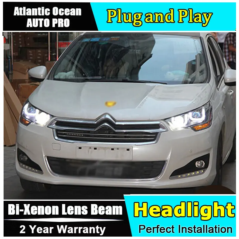 Автомобильный Стайлинг для Citroen C4 фары 2013 2016 светодиодный фар drl проектор HID
