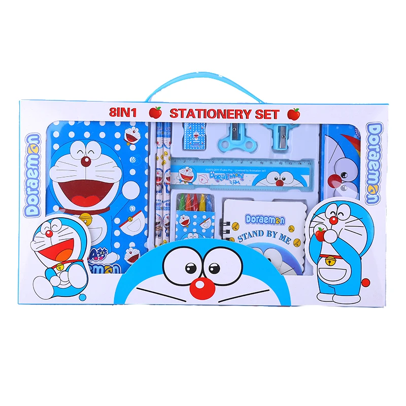 14 шт./лот Роскошные перо набор канцелярских принадлежностей Doraemon мультфильм тема