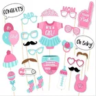 25 шт.компл., реквизит для фотографирования девочек, розовый фон для детского праздника, крещения, дня рождения, вечевечерние сделай сам принадлежности для фотокабинки-6