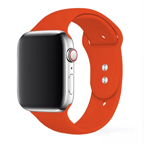 1-Emma Orange Силиконовый ремешок для спортивных часов для apple watch, ремешок 42 мм, 38 мм, версия apple watch 5/4/3/2/1 браслет для iwatch 44 мм 40 мм резиновый ремешок для часов ремень - Цвет ремешка: 1-Emma Orange