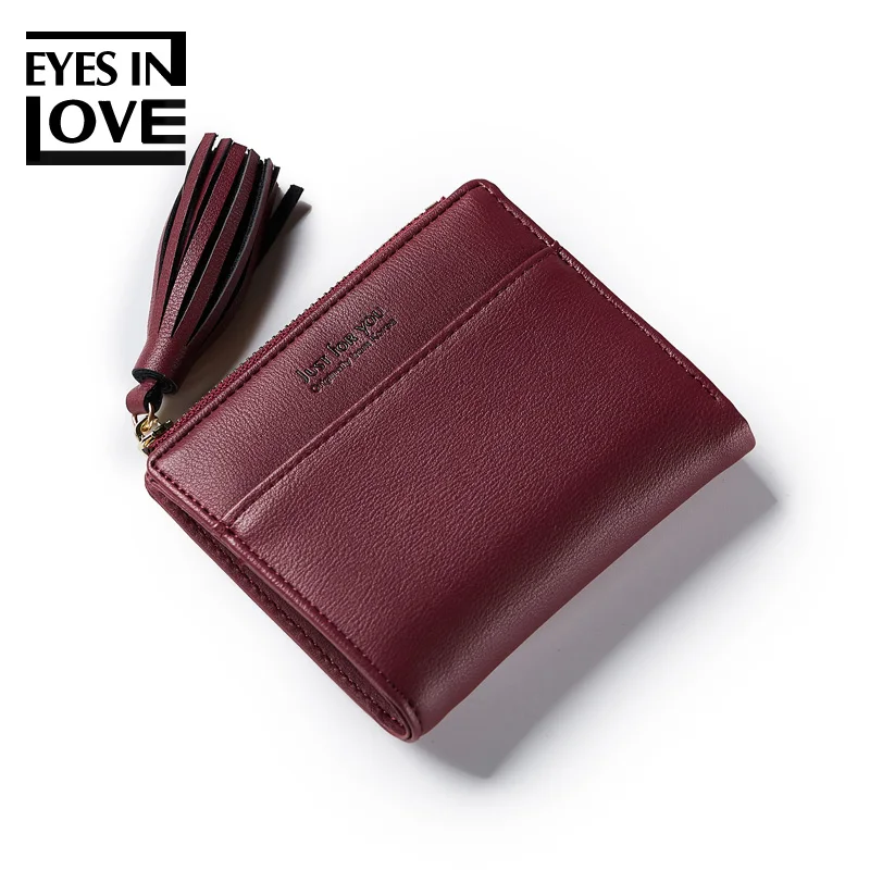 2018 Мода кисточкой короткие Для женщин кожаный бумажник ежедневно простые сумки