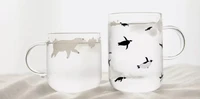 350500ml polar bear penguin pattern couple glass scrub transparent heat resistant tea cup coffee cup milk cups water cup