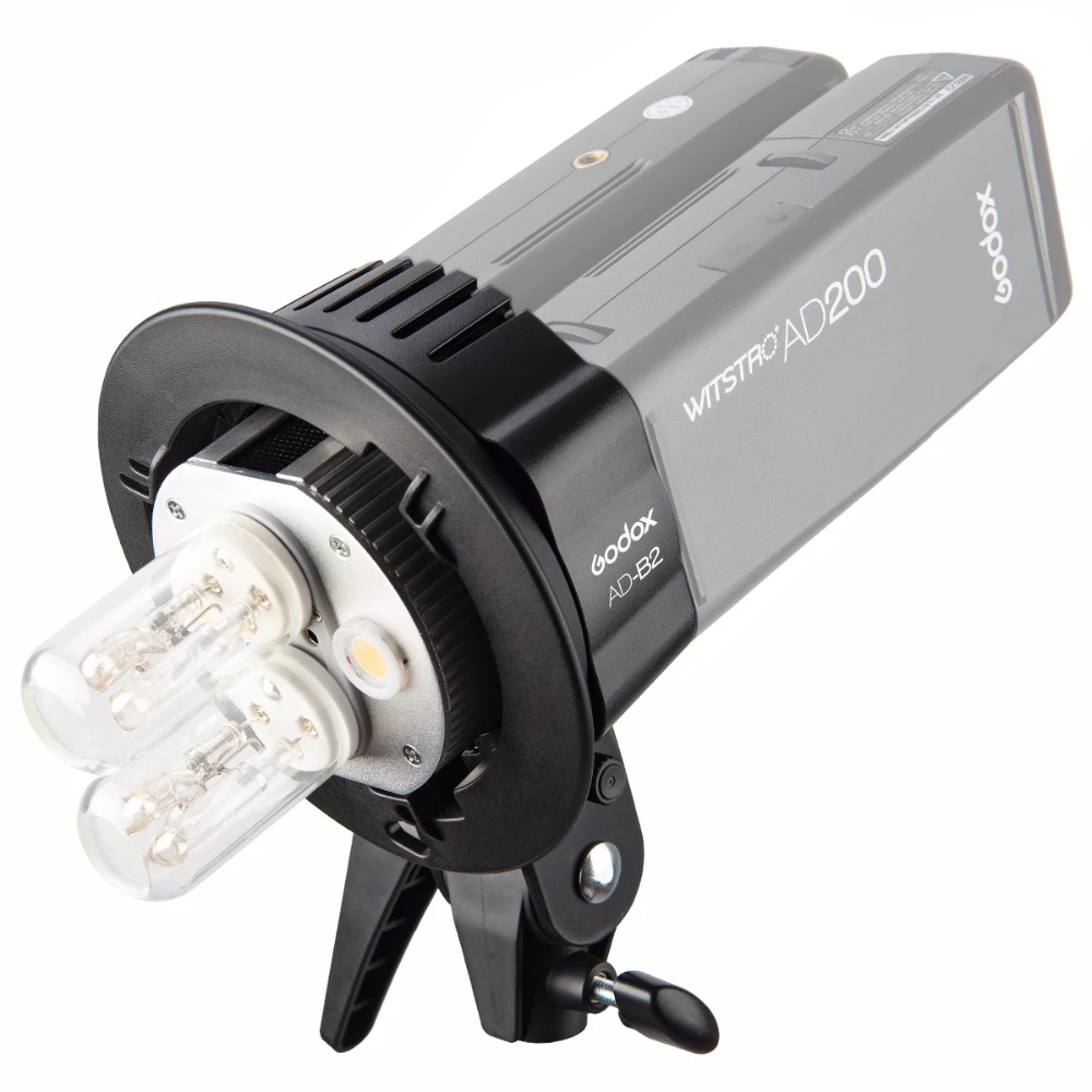 Godox WITSTRO AD B2 AD200 Dual Power Flash Head Bowens Mount Double Tube светильник Bracket for Speedlite|Аксессуары для