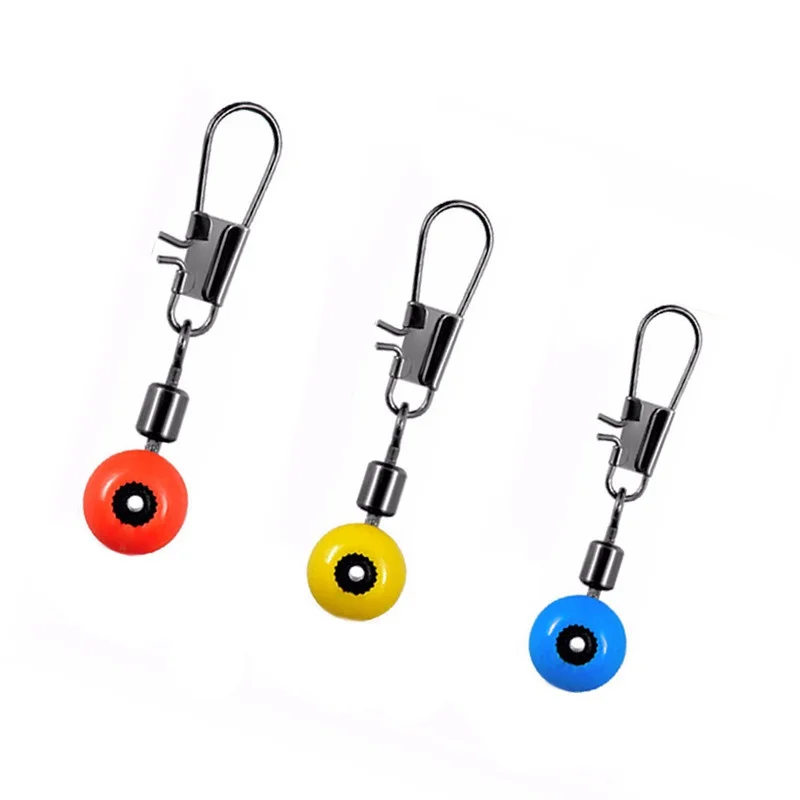 

10 PCS/Lot Space Beans Fishing Connector Float Connector Rolling Swivel Fishing Supplies with Box Carry Fishing Tackle tool