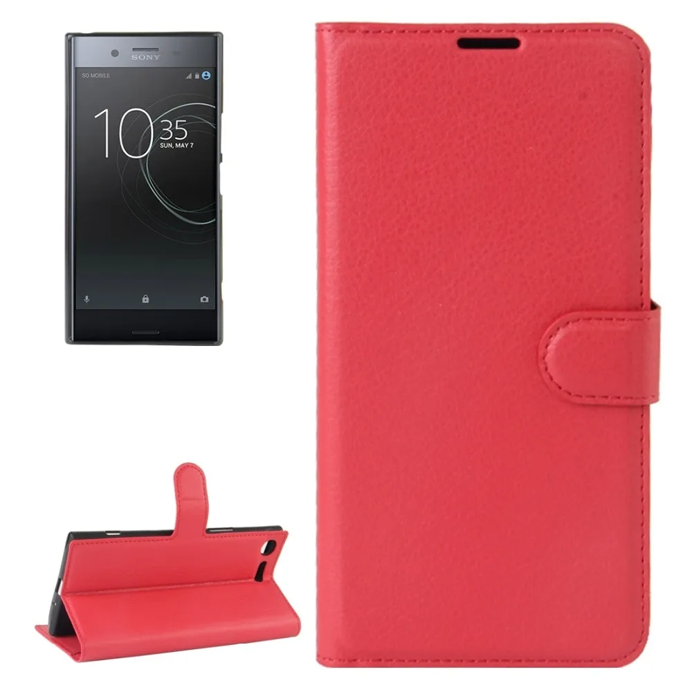 Кожаный чехол книжка с текстурой личи для Sony Xperia XZ Premium|case for xperia|leather casecase |